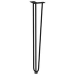 vidaXL Pieds en épingle à cheveux pour consoles  lot de 4  noir  72 cm  acier massif