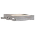 vidaXL Cadre de lit avec tiroirs sans matelas sonoma gris 140x190 cm