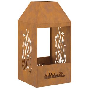 vidaXL Braise Marron 50 x 50 x 100 cm Acier Corten