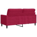 vidaXL Canapé à 2 places Rouge bordeaux 140 cm Velours