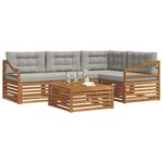 vidaXL Ensemble de canapés d'extérieur 5 Pièces Gris Naturel et Clair