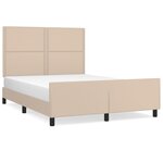 vidaXL Cadre de lit avec tête de lit Cappuccino 140x190 cm Similicuir