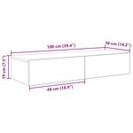 vidaXL Étagère murale avec tiroirs noir 100x36x19 cm bois d'ingénierie