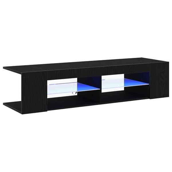 Meuble TV vidaXL avec LEDs Chêne Noir 135x39x30cm en bois d'ingénierie