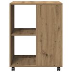 vidaXL Table d'appoint avec roues chêne artisanal bois d'ingénierie