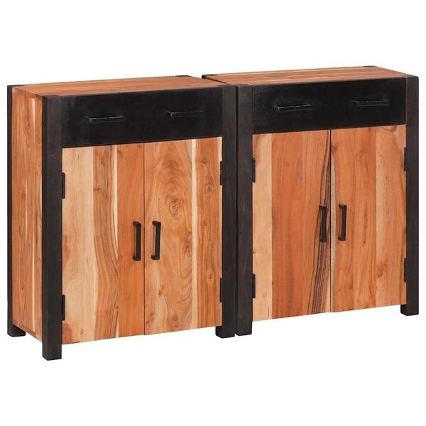 vidaXL Buffet 2 Pièces Marron 110 x 30 x 75 cm Bois d'acacia massif