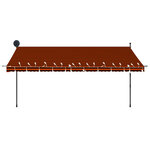 vidaXL Auvent manuel rétractable avec LED 400 cm Orange et marron