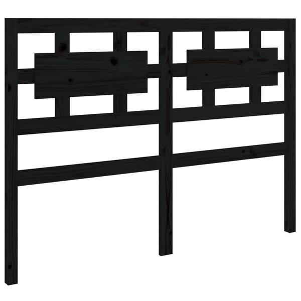 vidaXL Tête de lit Noir 125 5x4x100 cm Bois massif de pin