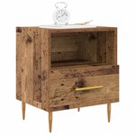 vidaXL Table de chevet avec tiroir 2 Pièces Bois ancien 40 x 35 x 47.5 cm