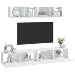 vidaXL Ensemble de meubles TV 4 Pièces Blanc brillant Bois d'ingénierie