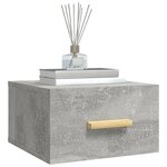 vidaXL Table de chevet murale gris béton 35x35x20 cm