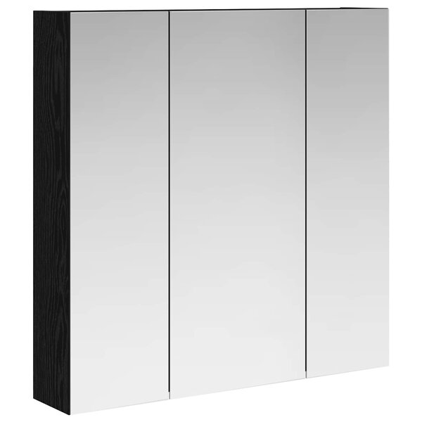 vidaXL Armoire Miroir de Salle de Bain Chêne noir 70 x 14 5 x 70 cm