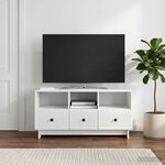 vidaXL Meuble TV Blanc 102 x 34 5 x 50 cm Bois d'ingénierie