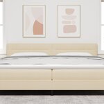 vidaXL Tête de Lit LED Design Lignes Crème 100 cm Tissu