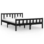 vidaXL Cadre de lit sans matelas noir bois massif 120x200 cm