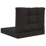 vidaXL Coussin de canapé d'extérieur 2 Pièces Noir Polyester