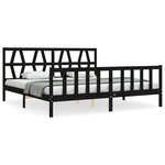 vidaXL Cadre de lit sans matelas noir 200x200 cm bois massif de pin