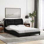 vidaXL Lit avec matelas Hvar noir 140x190 cm tissu