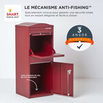 Boîte à colis incurvée 1 porte Large Bordeaux Acier galvanisé SMART PARCEL BOX™