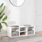 vidaXL Banc à chaussures Blanc 105x35x35 cm Aggloméré