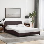 vidaXL Cadre de lit sans matelas marron foncé 140x200 cm tissu