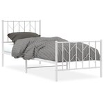 vidaXL Cadre de lit métal sans matelas avec pied de lit blanc 80x200cm