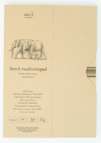 Bloc dessin SM-LT Étui Papier Brun A4 80 feuilles 135 gsm