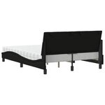 vidaXL Lit avec matelas noir 140x200 cm tissu