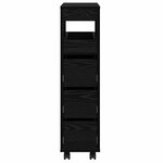 vidaXL Cabinet de Salle de Bain Étroite Chêne noir 65 x 23 x 87 cm