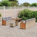 vidaXL Ensemble de canapé de jardin 10 Pièces beige et gris clair