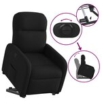 vidaXL Fauteuil inclinable noir tissu