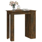 vidaXL Table de bar et étagère de rangement Chêne fumé 102x50x103 5 cm