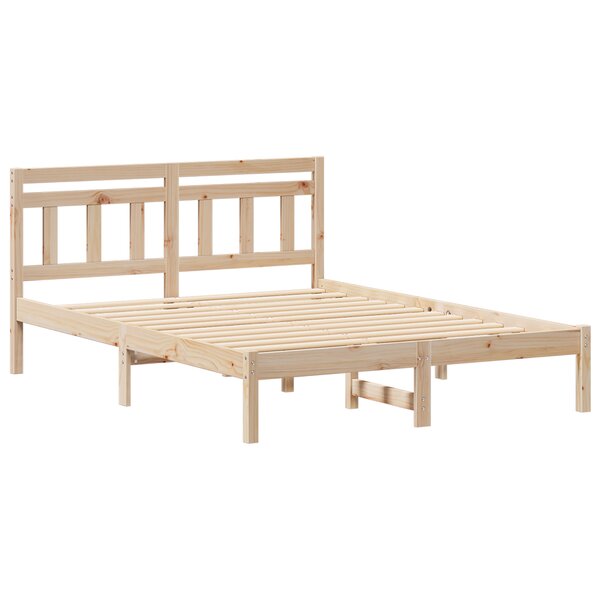 vidaXL Cadre de lit avec tête de lit Marron Bois de pin