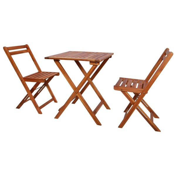 vidaXL Mobilier de bistro pliable 3 Pièces Bois d'acacia solide