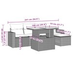 vidaXL Salon de jardin 6 Pièces avec coussins noir résine tressée