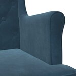 vidaXL Fauteuil Bleu Velours