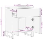 vidaXL Table de chevet noir 50x33x60 cm bois de manguier massif
