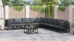 vidaXL Ensemble de canapé de jardin 9 Pièces Noir 353 x 353 x 71 cm