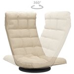 vidaXL Chaise pivotante de sol Crème Tissu