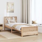 vidaXL Cadre de lit Marron 90 x 200 cm Bois d'ingénierie
