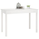 vidaXL Table à manger Blanc 110x55x75 cm Bois massif de pin