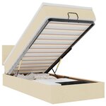 vidaXL Lit ottoman avec matelas crème 100x200 cm tissu
