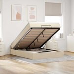 VidaXL Cadre de lit ottoman avec matelas crème 140x200 cm tissu