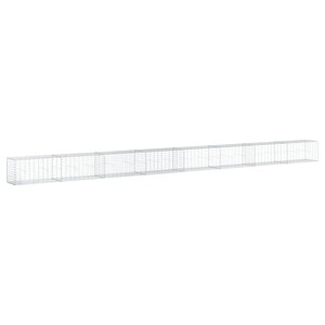 vidaXL Panier gabion avec couvercle 800x50x50 cm fer galvanisé