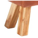 Banc banquette cheval d'arçon 135 x 25 x 55 cm synthétique véritable de chèvre marron 02_0010829