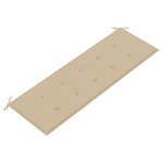 vidaXL Banc de jardin avec coussin beige 150 cm Bois de teck massif