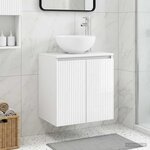 vidaXL Vanité de lavabo mural Blanc brillant 49 5 x 41 x 64 5 cm