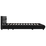vidaXL Cadre de lit avec LED Noir Similicuir 140 x 200 cm