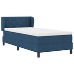 vidaXL Lit à Sommier avec Matelas Bleu  100x200 cm  Tissu