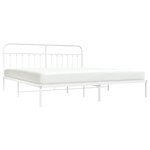 vidaXL Cadre de lit métal avec tête de lit blanc 200x200 cm